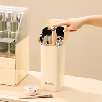 Automatic Lifting Makeup Brushes Holder Dustproof Makeup Brush Holder Desktop Makeup Tools Lipstick Eyebrow Pen Holder Container 2
