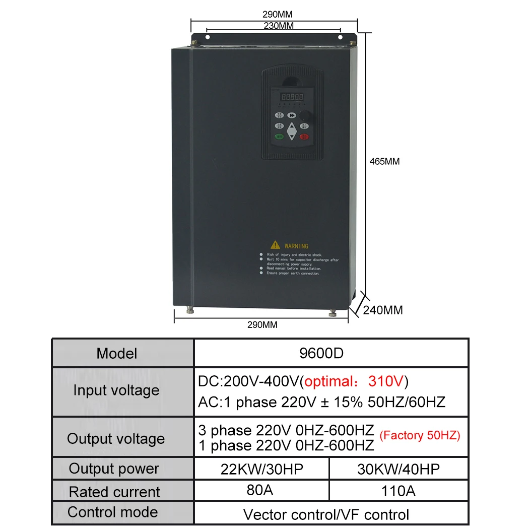 MPPT 다기능 주파수 태양광 인버터, 물 펌프용 DC-AC 드라이브, 11, 15, 22, 30, 37, 45, 55KW, 220V