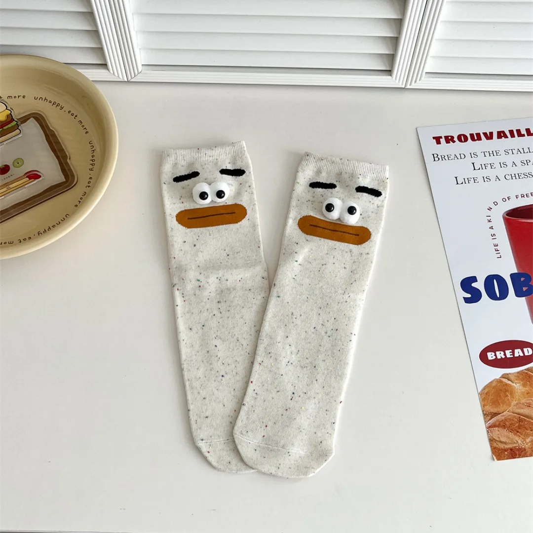Playful Cartoon Big Eyes Women's Socks - Cute & Fun Gift