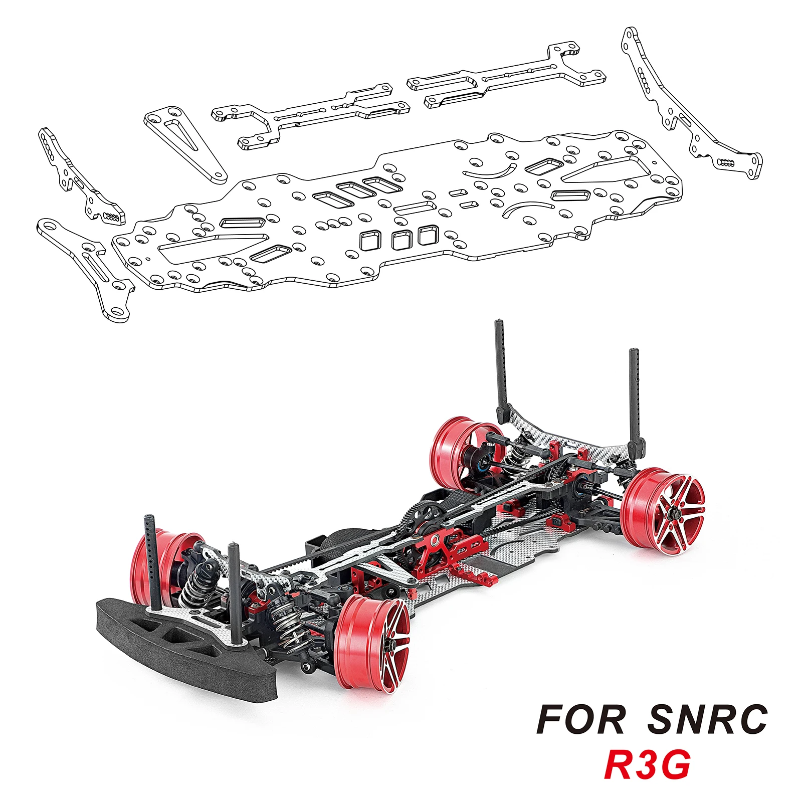 High quality 3K Carbon Fiber Upgrade Kit for SNRC R3G 110 RC Touring