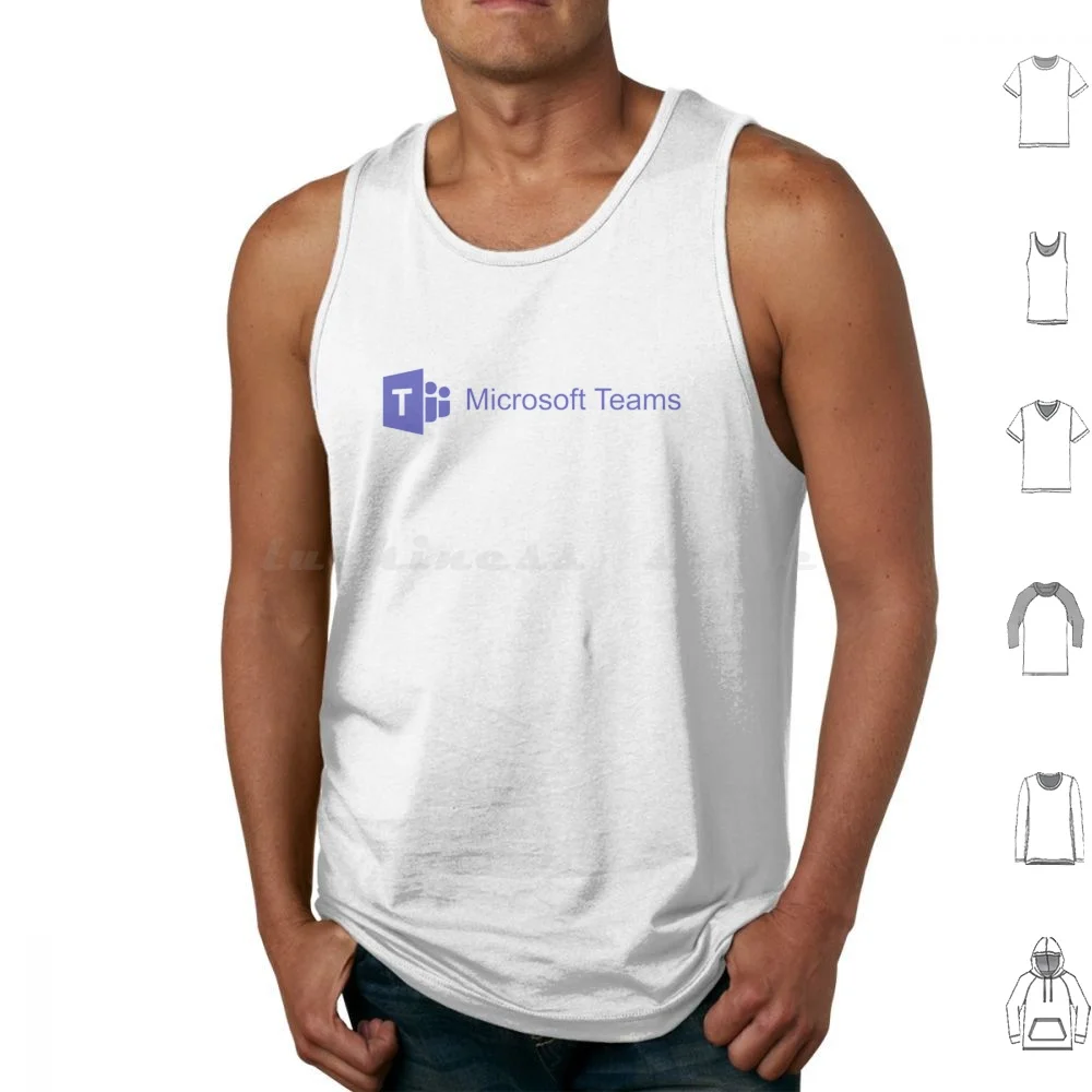 Blue Microsoft Teams Logo Text Serif Canotte Stampa Cotton Microsoft Teams Microsoft Teams Finestre Azzurre