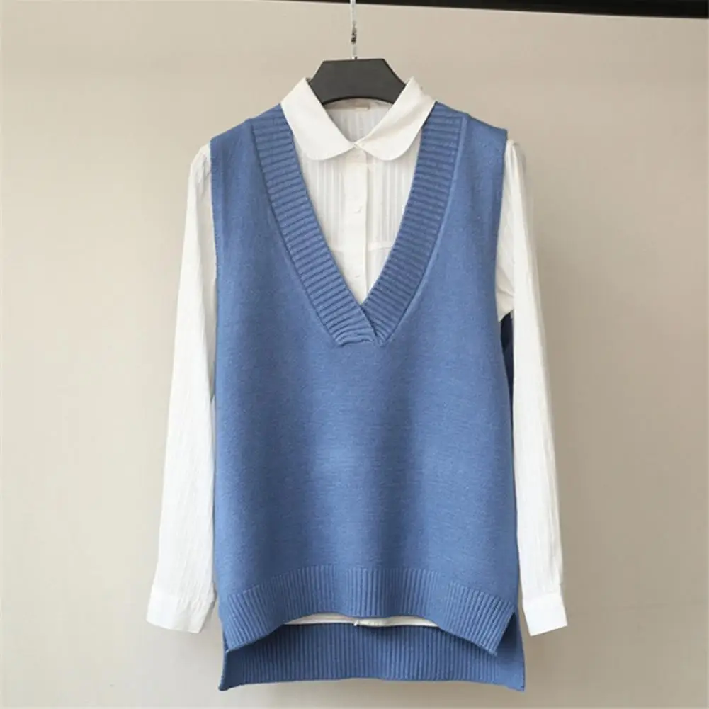

2023 Autumn Winter Women Knitted Sweater Vest Casual Sleeveless Pullovers