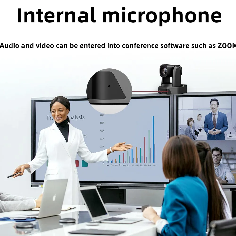 Video PTZ Camera NDI HX2 AI tracking 12/20/30X Optical Zoom 60fps Mic Tally Light HDMI USB SDI LAN POE TOF Laser Ranging