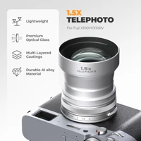 Freewell New Style Fujifilm 2-in-1 Macro Wide Angle Lens,1.5x Telephoto Lens,CPL/GMIST Filter for Fuji X100VI and X100V Cameras 2