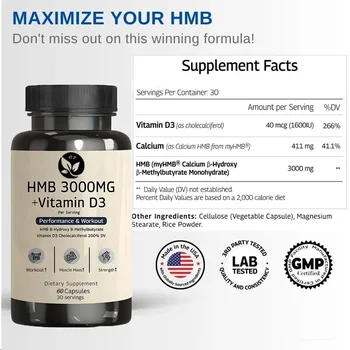 Vitamin D3 Supplements 60 Capsules Promote Muscle Growth and Recovery