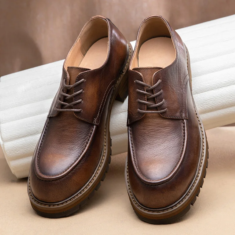 Genuine Leather Mens Casual Business Shoes Luxury Handmade Quality Fashion British Style Wedding Oxfords Social Shoes Male