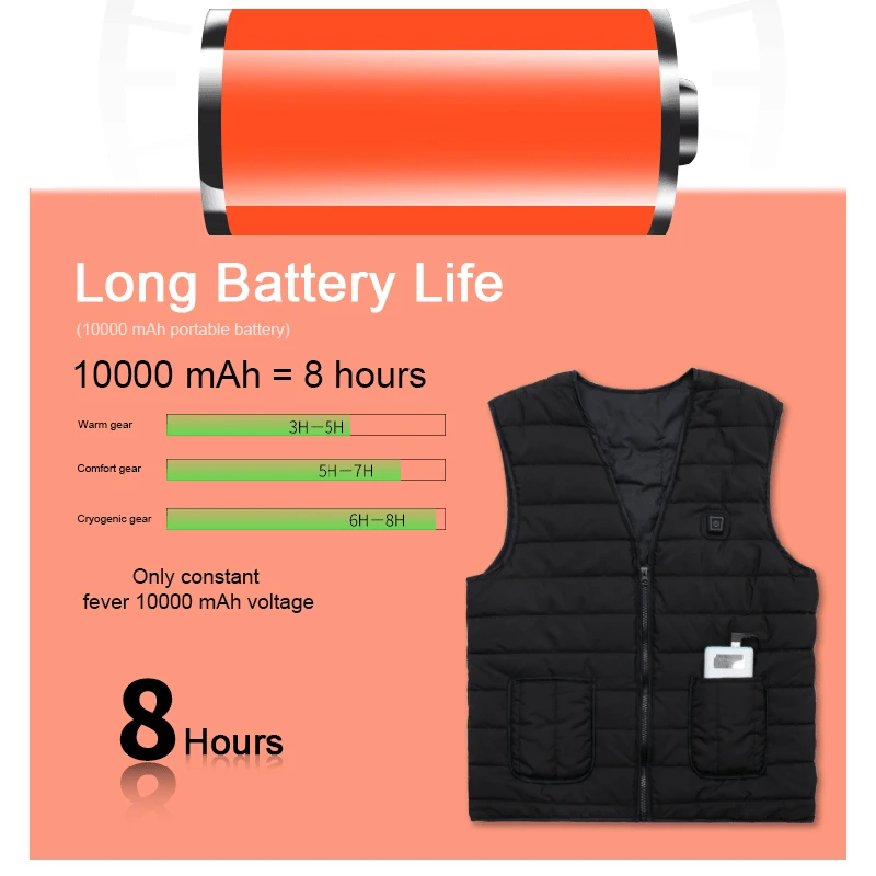 Heated Vest Zones Electric Heated Jackets Men Women Sportswear Coat Graphene Heat Coat USB Heating Jacket For Camping