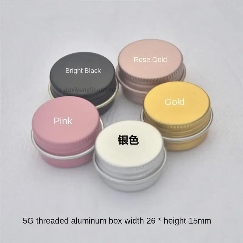 

100PCS/lot Aluminum Tin Metal Empty Cosmetic Face Care Eye Cream Jars 5g Lip Balm Gloss Packaging