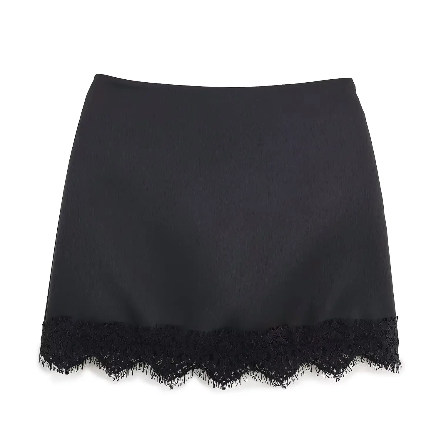 Woman Spring Summer New Culottes Female Fashion Ol Hem Lace Trim Solid Mini Skirt Culottes Lady Casual Party Commuting Pantskirt