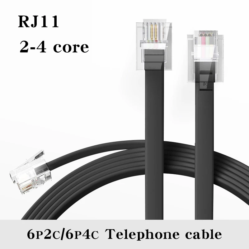 phone line RJ11 four core telephone cable Data Cable, Male to Male