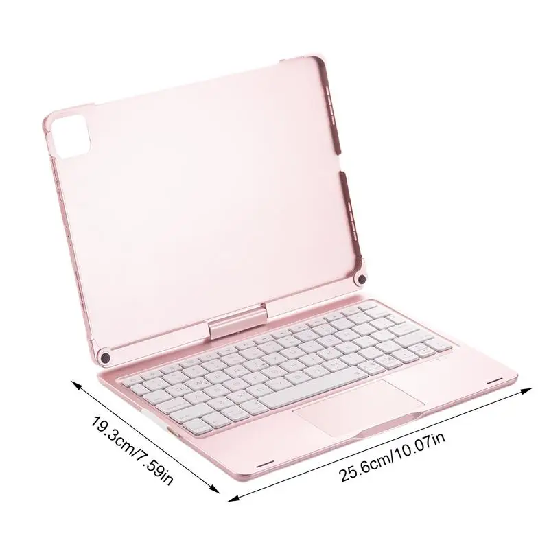 360 Degree Rotating Keyboard Backlit Wireless Protective Keypad Rainbow Light Keypad Protective Tablet Keyboard Tablet Accessory