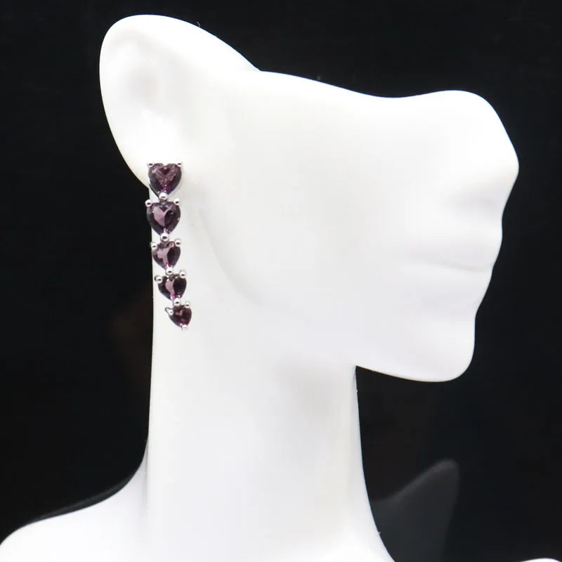 5g Customized 925 SOLID STERLING SILVER Earrings New Designed Tanzanite Pink Tourmaline Amethyst Swiss Blue Woman's Gift