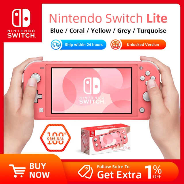 Nintendo Switch Lite Console Choose Blue Pink Grey Yellow Pokemon - Region  Free