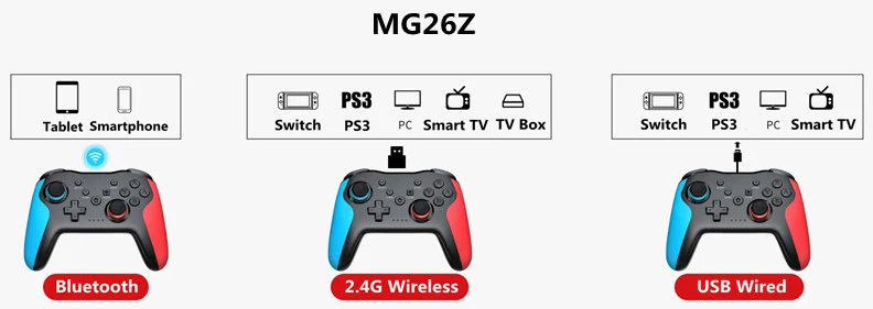 Bluetooth 2.4G Wireless Controller For Nintendo Switch Pro Smartphone PC TV Box Tablet PS3 Tesla Gamepad PC Joystick Controller