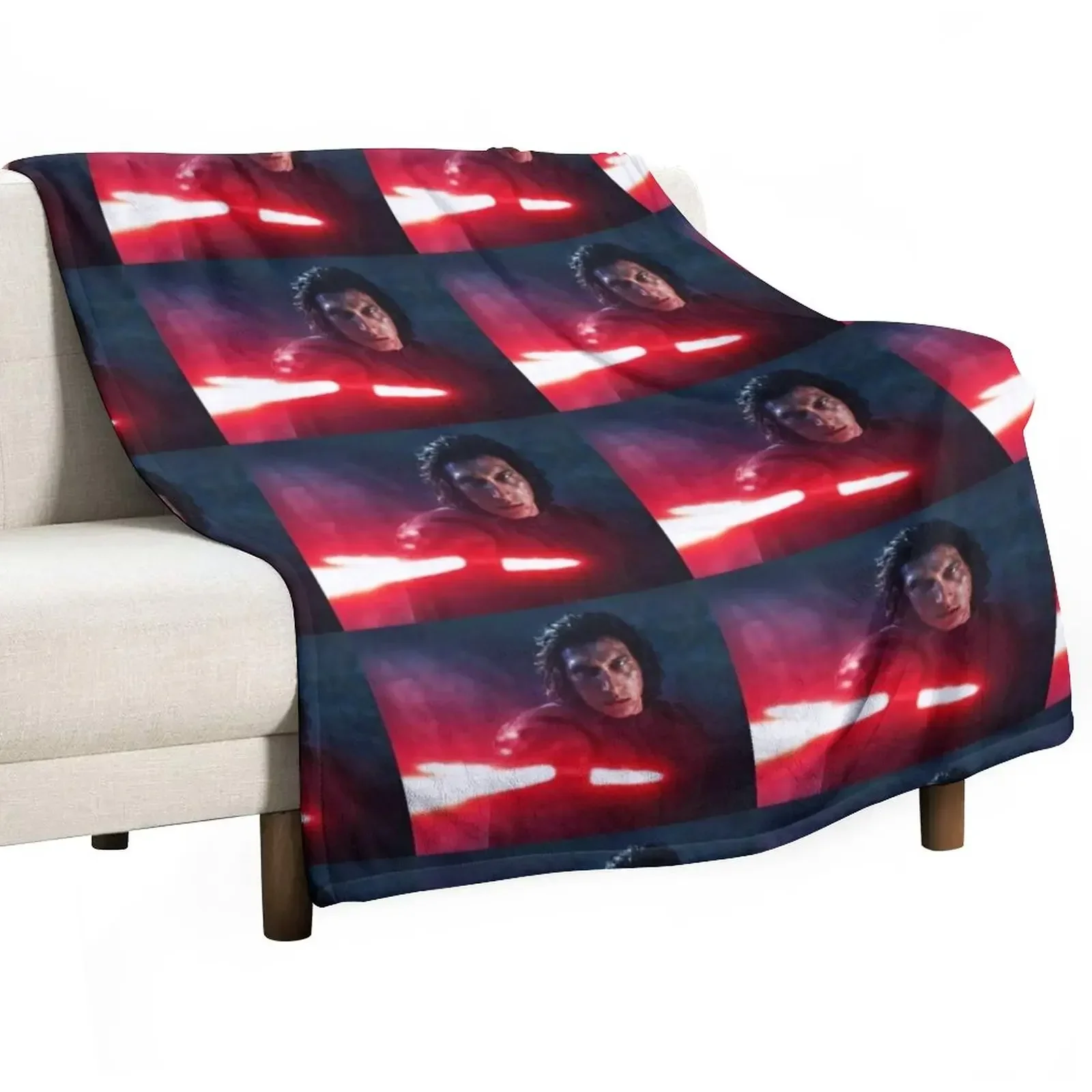 

Adam Driver with Saber Edit Throw Blanket Stuffeds Fluffys Large Blankets