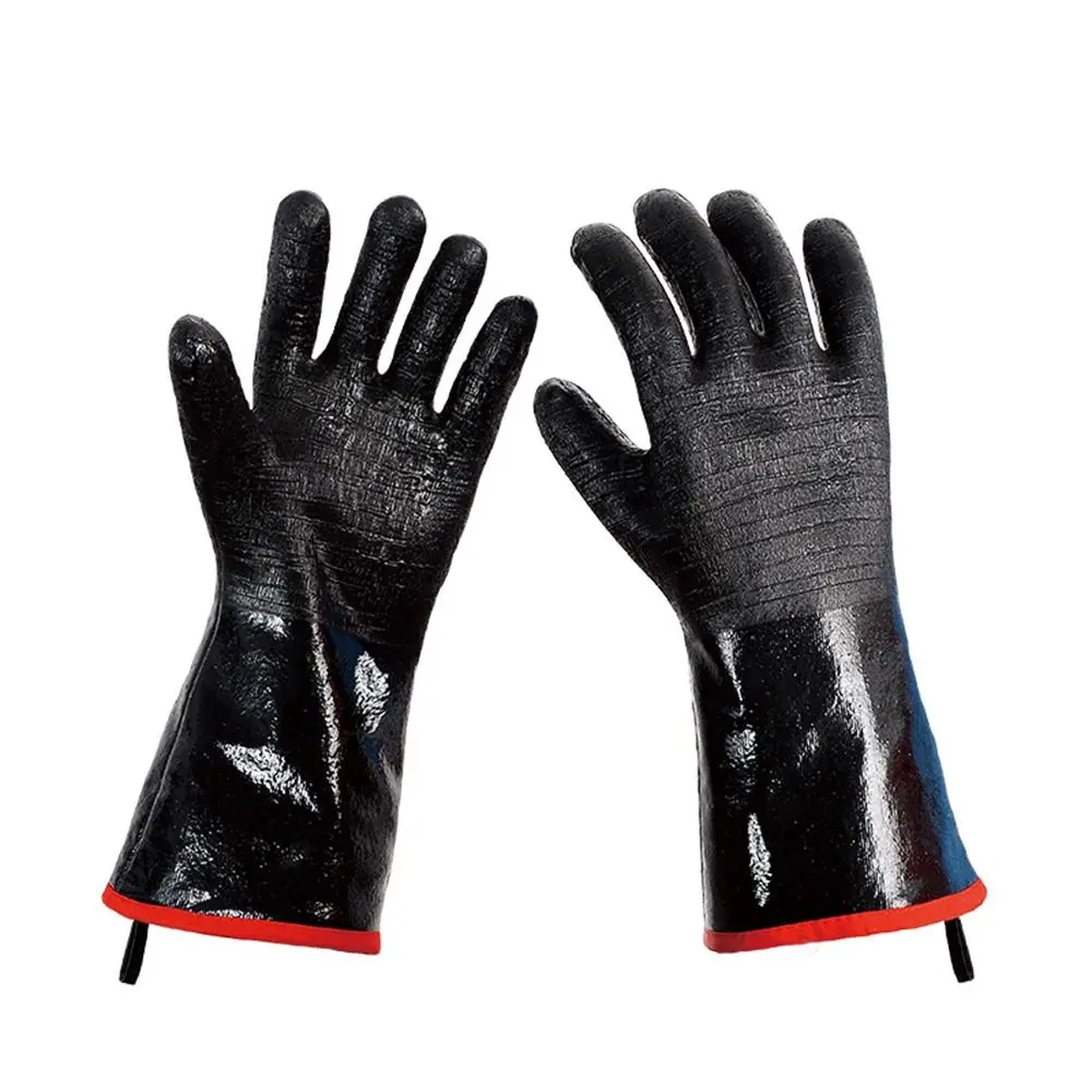 

Thicken BBQ Gloves Waterproof Textured Palm Heat Resistant Gloves Oil Resistant Neoprene Coating Grill Gloves Grilling