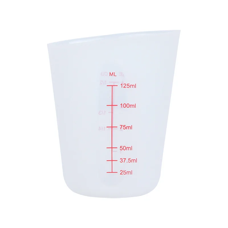 Silicone measuring cup soft milk cup125ml250Milliliter500Milliliter double scale