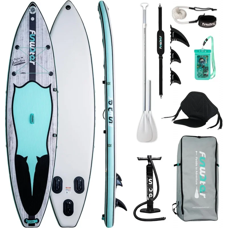 

FunWater Inflatable Paddle Boards Stand Up Paddleboard Wide Stable with Premium SUP Paddle Board Accessories Non-Slip Deck Ultra