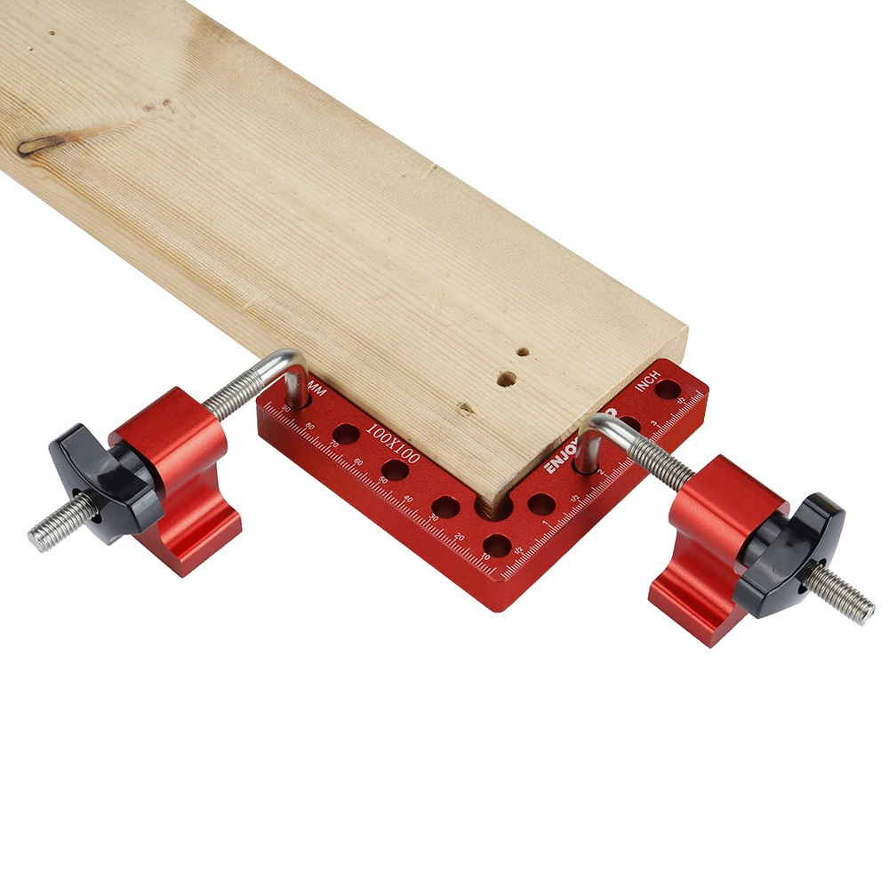 ENJOYWOOD 2pcs 100-160mm Woodworking Right Angle Positioning Clamp 90 Degree Clamp Square L-Shaped Fixture Splicing Square Ruler