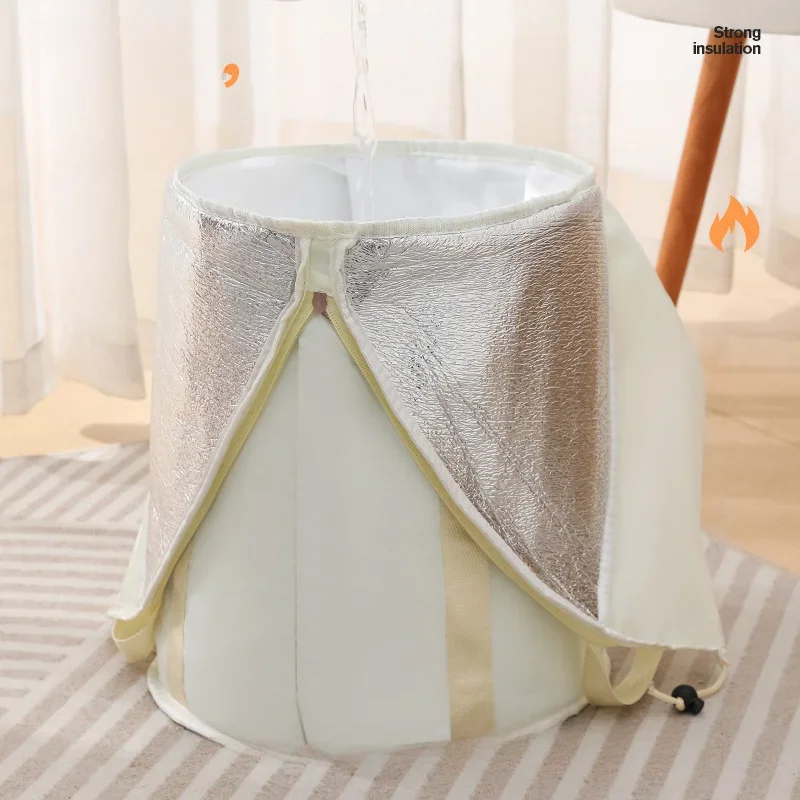 Travel Folding Foot Bucket Portable Thickened Aluminum Foil Foot Bag Household Water Bucket Multifunctional Wash Insulation