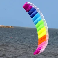Outdoor Fun High Quality 1.4m Dual Line Parafoil Kite With Handle String Rainbow Sports Beach Good Flying Kids Adult Sport Toys 1