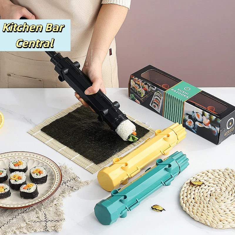 【1PC DIY 실린더 스시 메이커 퀵 스시 바주카 일본식 김밥 틀 주방 도시락 액세서리】