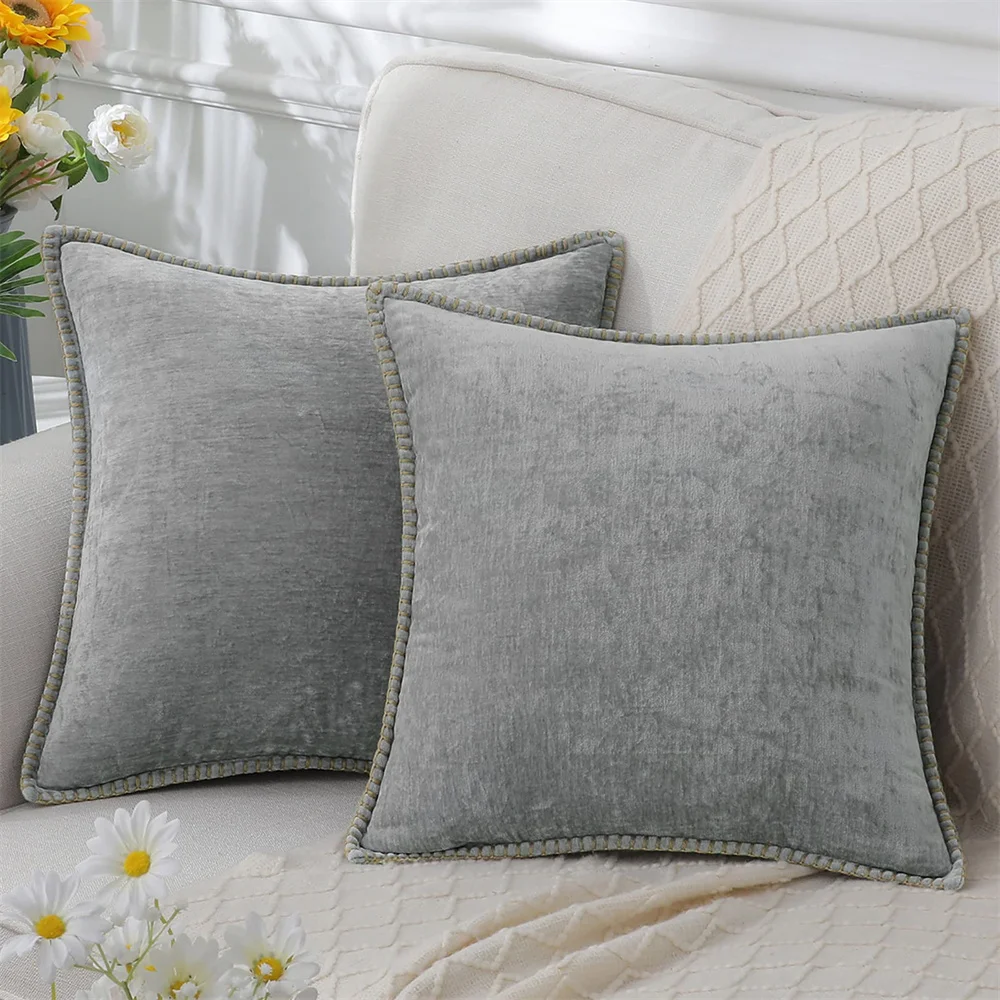 

Olanly Christmas Chenille Cushion Cover 40x40cm Pillow Cover Velvet DecorUhome Throw Pillow Case Soft Luxury Living Room Cushion
