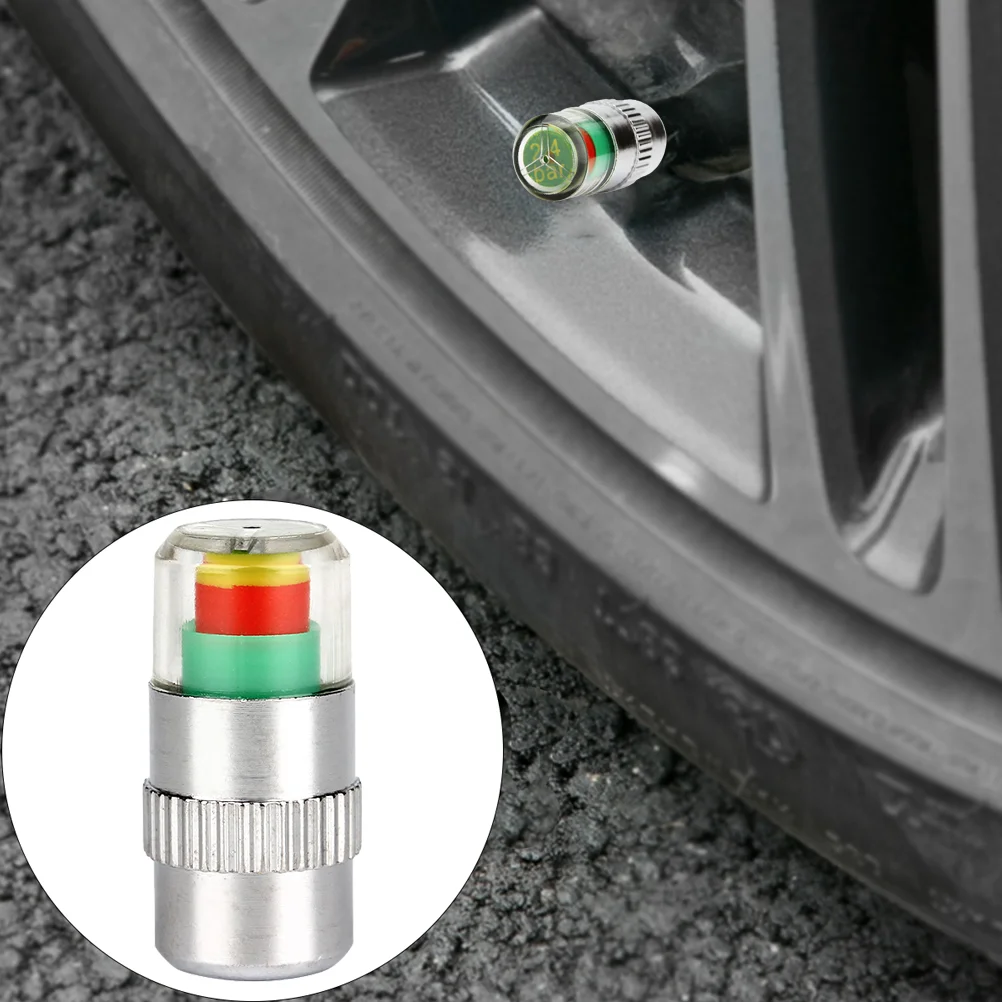 

Alarm Valve Core Cap Car Tyre Pressure Caps Indicators Anti-theft Valves Stem Tire Auto Cars