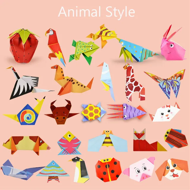 Craft Origami Paper for Kids 54Sheets Vivid Colorful Folding Papers  27Patterns Art Projects Kit Teen Birthday Educational Toy