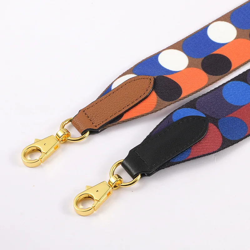100cm Woman Bag Strap DIY O Bag Wide Shoulder Straps For Luxury Dots Decoration Canvas Webbing Shoulder Bag Strap Accessories