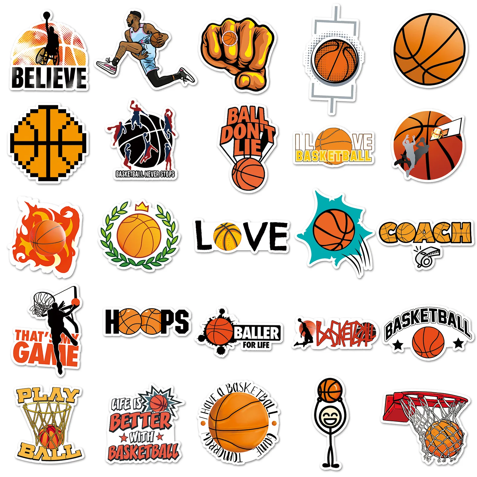 Basketball Graffiti Stickers 50PCS Waterproof Cool Theme Decals for ...