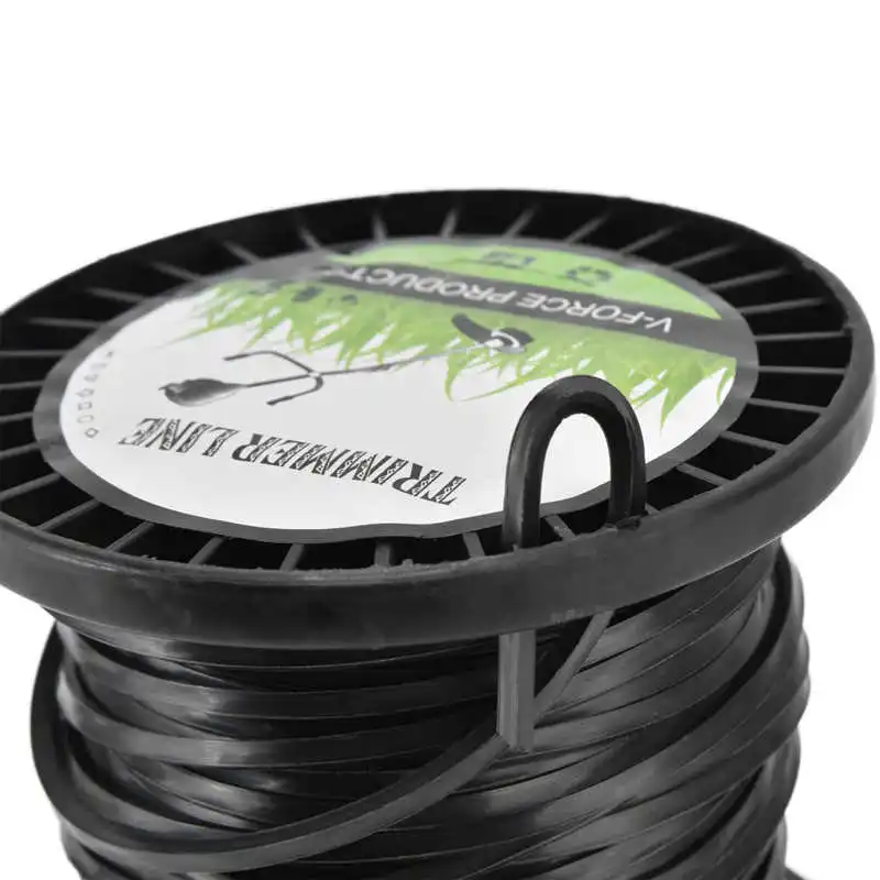 30m 50m Length 3.3mm Diameter String Trimmer Line Low Noise Quadrate Black Trimmer Line For Lawn Mower