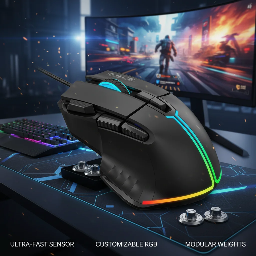 IMICE T50 Wired Gaming Mouse, 12800 DPI RGB Backlit 8 Programmable Buttons Ergonomic Design USB Optical Gamer Computer Mice - 4