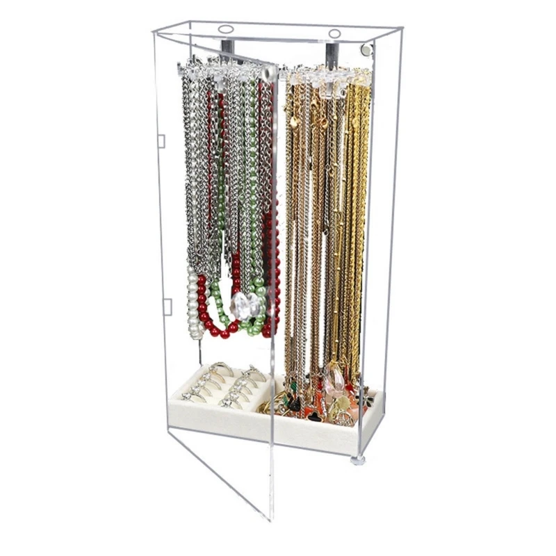 

Y1UE Акриловая подставка для ювелирных изделий, вращающийся держатель для сережек, ожерелий, браслетов