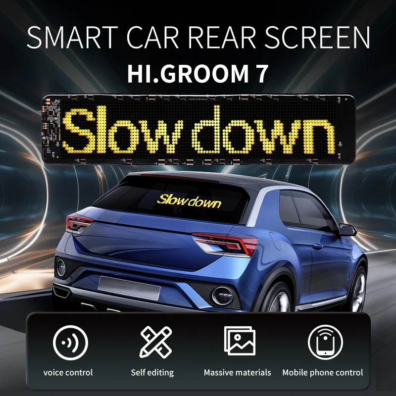 LED Light LED Panel LED Display Light BEIMU 176cm LED Matrix Pixel Panel Display Screen Flexible RGB Car Pattern Graffiti Scrolling Text Animation Shop Reminder Light