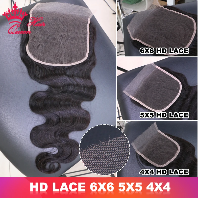 HD Lace Invisible Closure 6x6 5x5 4x4 Brazilian Virgin Hair Body Wave Human Raw Hair