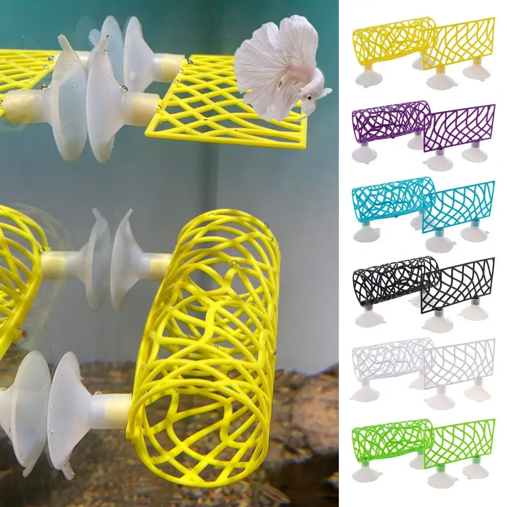 Betta Tunnel Bed Betta Fish Breeding Tunnel Set with Suction Cup Spawning Grounds Bed Aquarium Cave Tube Shelter for