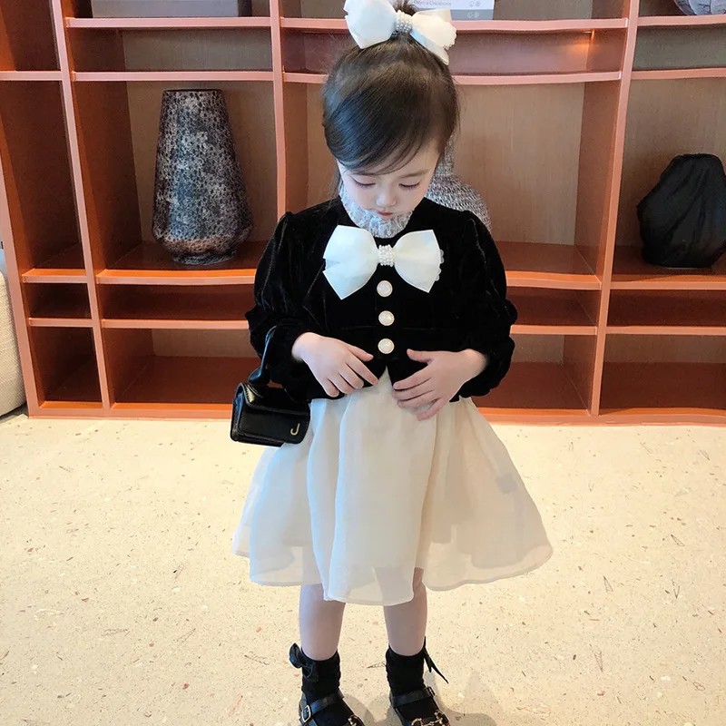 Girls Velvet Lace Dress Spring Autumn Winter Baby Birthday Party Princess  Bow Tulle Fashion Dresses for Kids 1 2 4 6 8 Years Old - AliExpress 1501