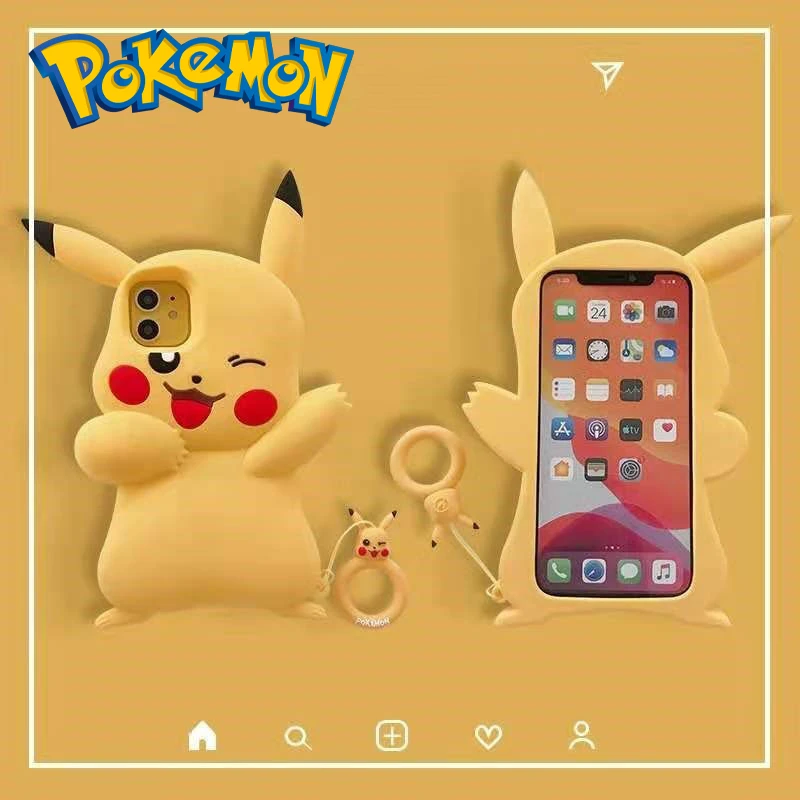 best cases for iphone 13  Pokemon Pikachu 3D Soft Phone Case for iPhone 13 12 11 Pro Max XR XS Max 7 8 Plus Protective Phone Back Cover iphone 13 case clear