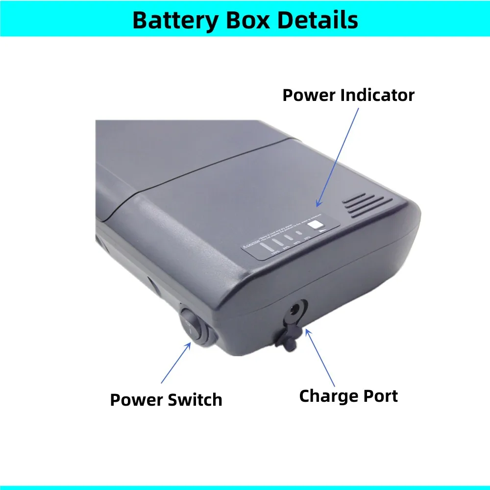 Rear Rack Carrier City Bike Ebike Battery Box 24v 36v 48V 40 pcs 18650 Cells Ansmann E-bike Battery Box Replace Repair lithium battery pack electric bike battery case