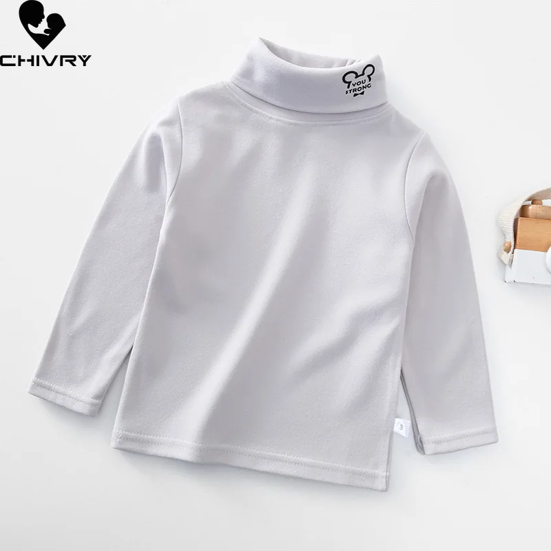 Kids T-Shirts New 2022 Spring Autumn Boys Girls Kids Fashion Solid T Shirt Tops Children Turtleneck Long Sleeve Casual T-shirts