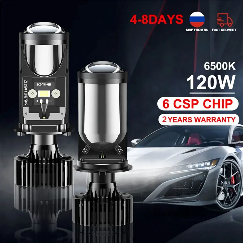 Canbus H4 LED 120W/Pair Car Headlight Mini Lens IP67 Waterproof Fan Fog Bulb led car lights led lights led bulbs led headlights led car headlights car headlamps