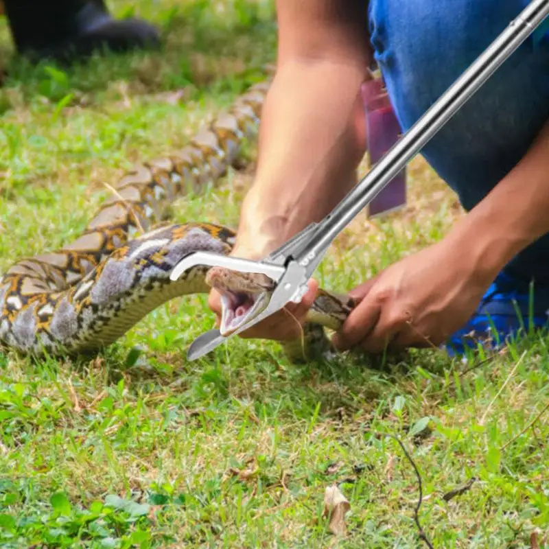 

Multipurpose Snake Catcher Tongs Foldable Stainless Steel Wide Jaw Reptile Grabber Stick Tool For Catching Handling Snakes