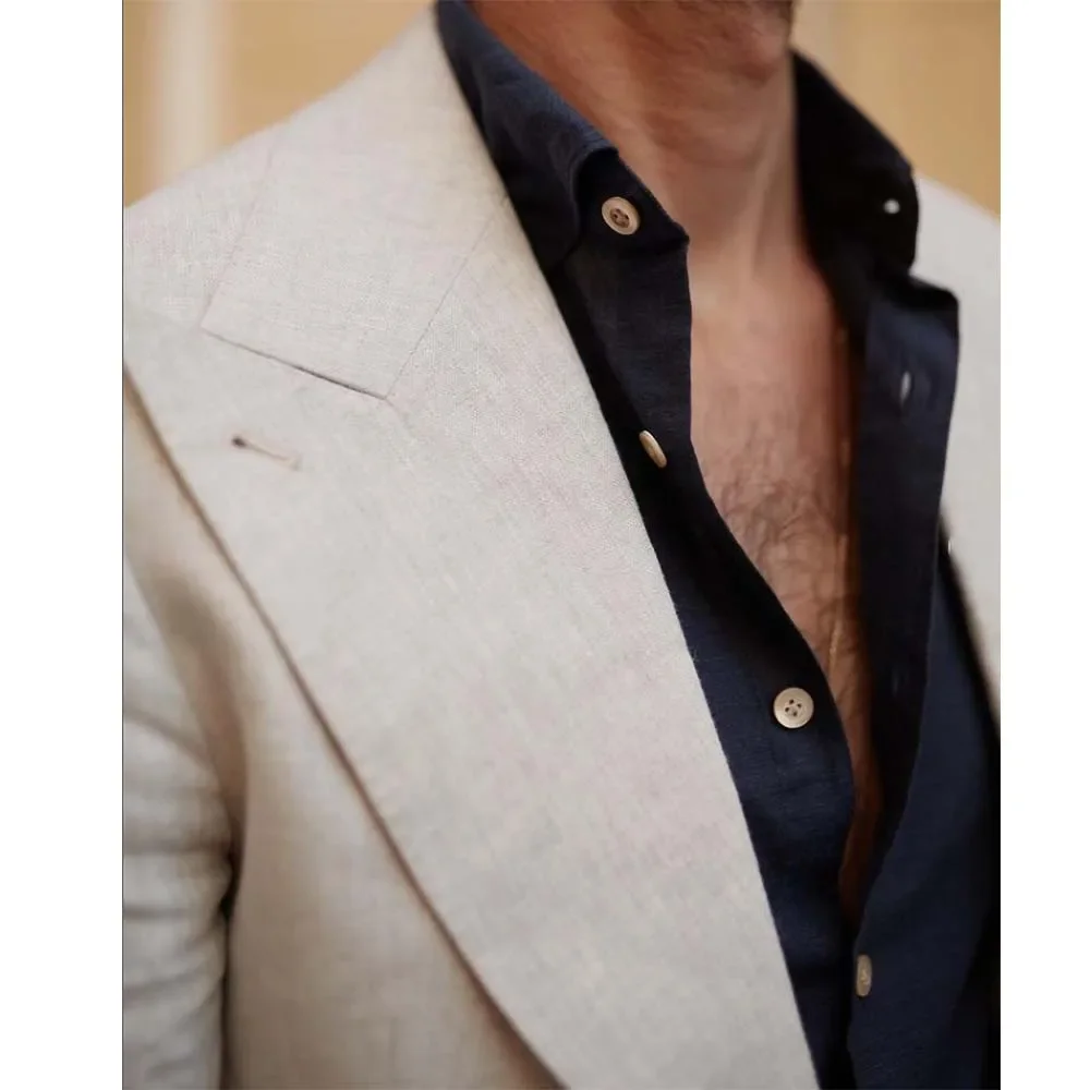 Lässiger Herren-Blazer Slim Fit - 2-Knopf Anzugjacke Für Hochzeit & Business