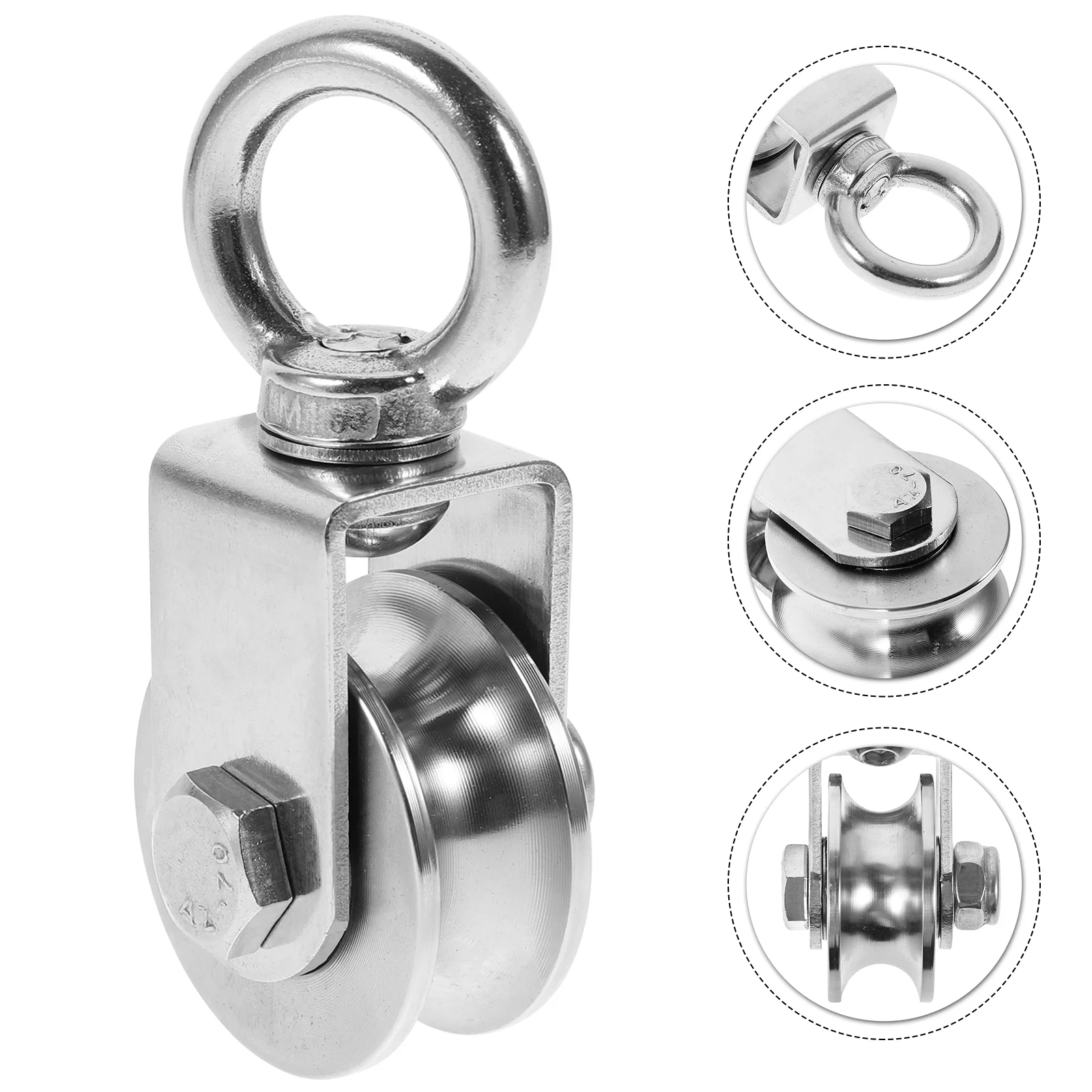 U Type 280kg Swivel Pulleys Stainless Steel Duplex Bearing Super-Silent Detachable Degree Rotation Heavy Duty Traction Wheel 3