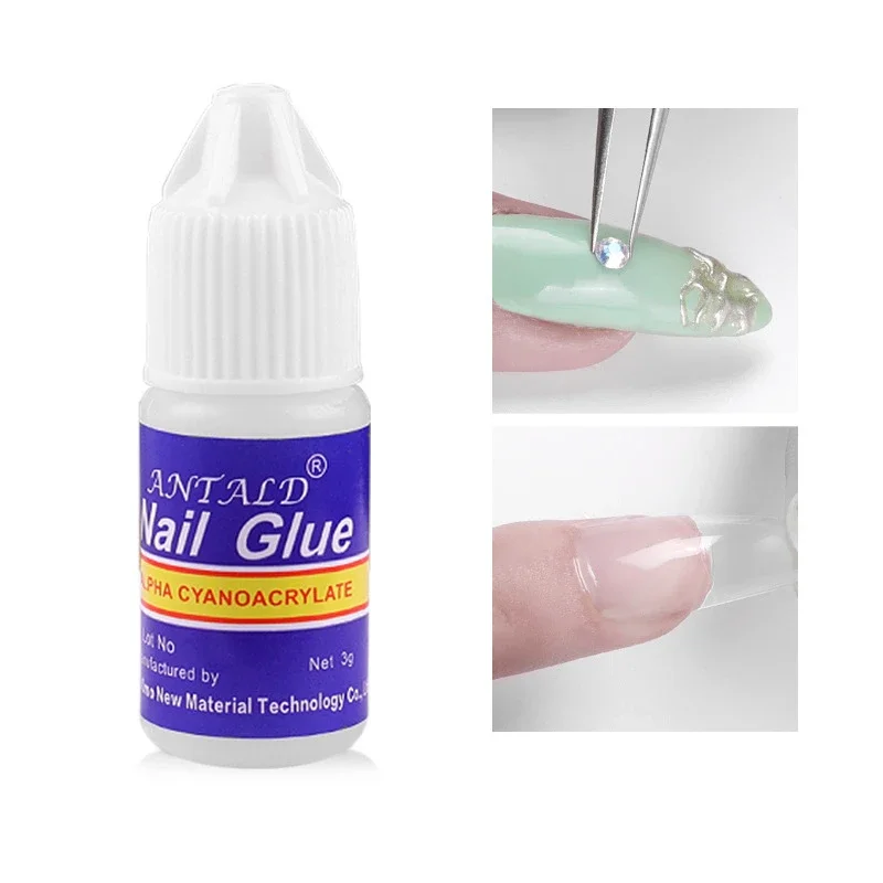 5pcs 3g Fast drying nail art glue tips glitter UV acrylic rhinestones decorations nail glue false tip multipurpose manicure tool nail glue