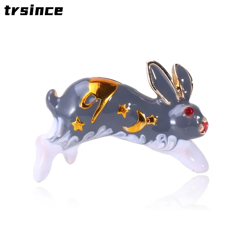 

Cute Cartoon Alloy Little Grey Rabbit Little White Rabbit Brooch Pins for Women Simple and Versatile Clothing Accessories Pins