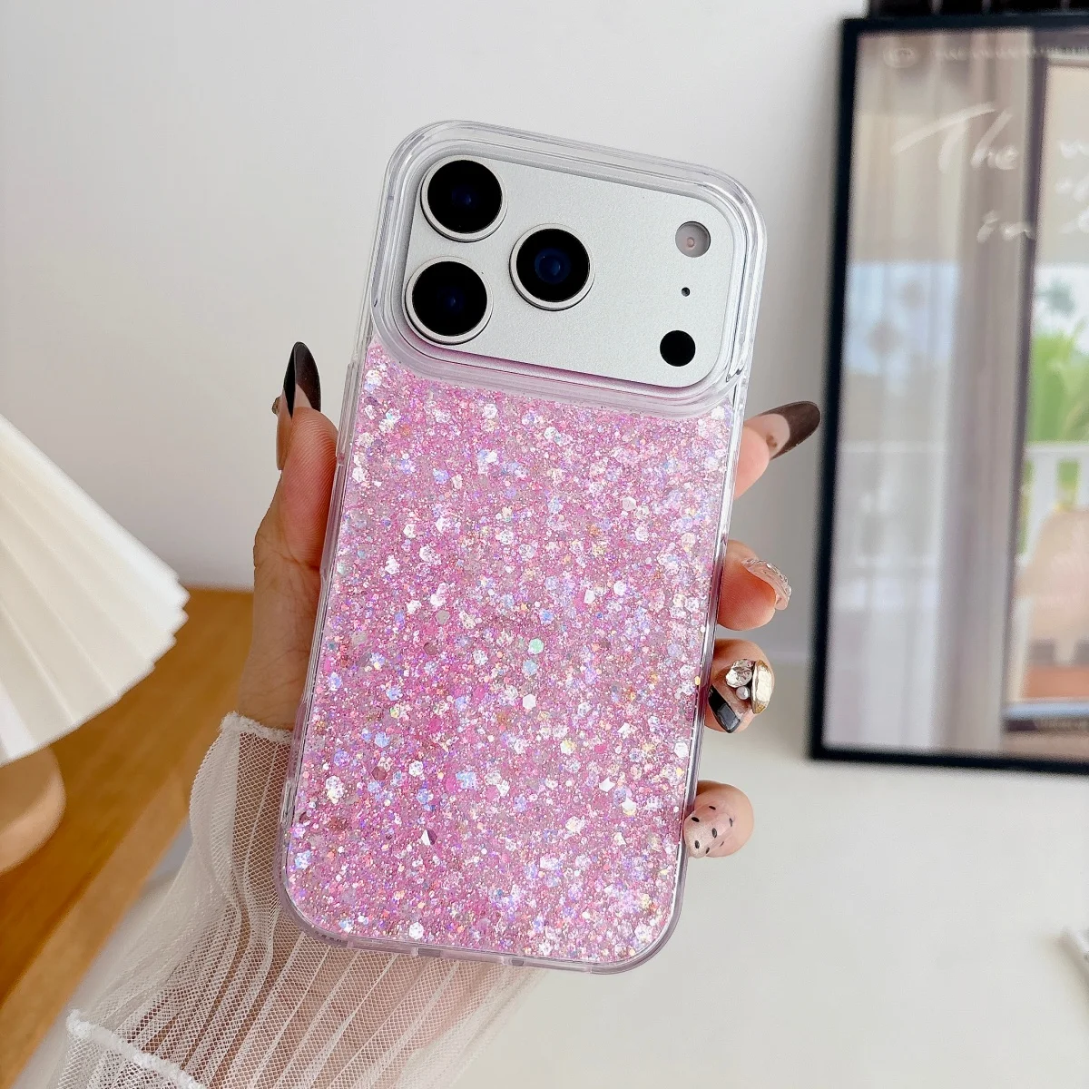 Elegant Bling Glitter Sequins Phone Case with Soft Silicone Shiny Finish
