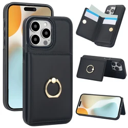RFID Blocking Leather Wallet Case with Card Slot and 360° Magnetic Kickstand - iPhone 7 8 SE2 SE3 (Black)