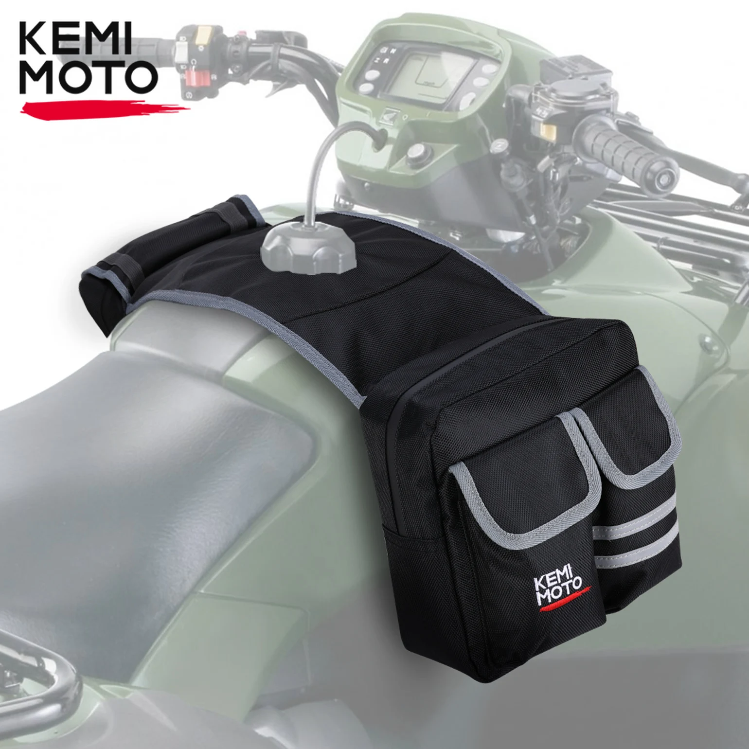 KEMIMOTO ATV Fuel Tank Bag Compatible with Polaris Sportsman XP 1000 500 800 for Can Am for Yamaha Raptor 700 700R for linhai kemimoto led drl turn signal lights switch set compatible with yamaha raptor 700 700r yfz450 yfz450r wolverine 450 350 2006 2023